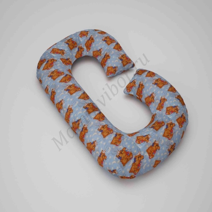 Подушка для беременных в форме Рогалик наволочка Мишки2